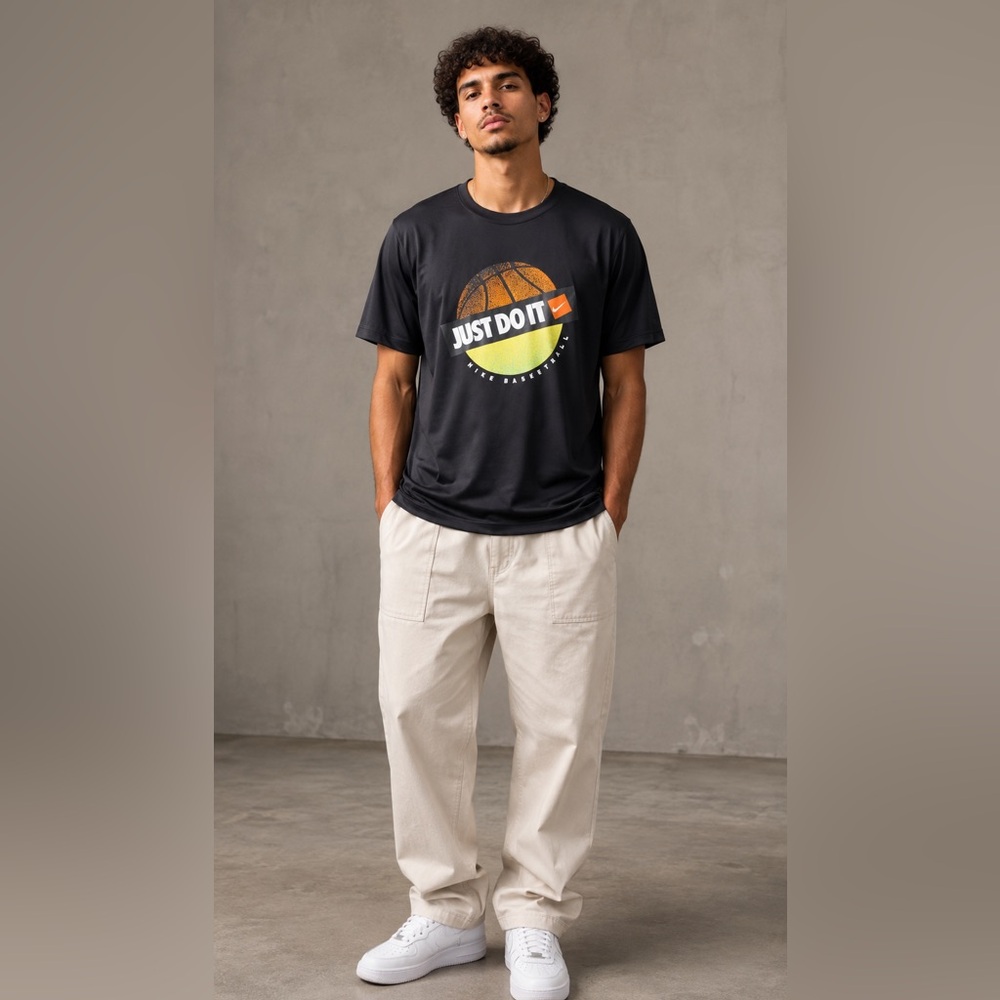 Nike Dri-FIT Just Do It Basketball Graphic T-Shirt Men’s Large Black NWT